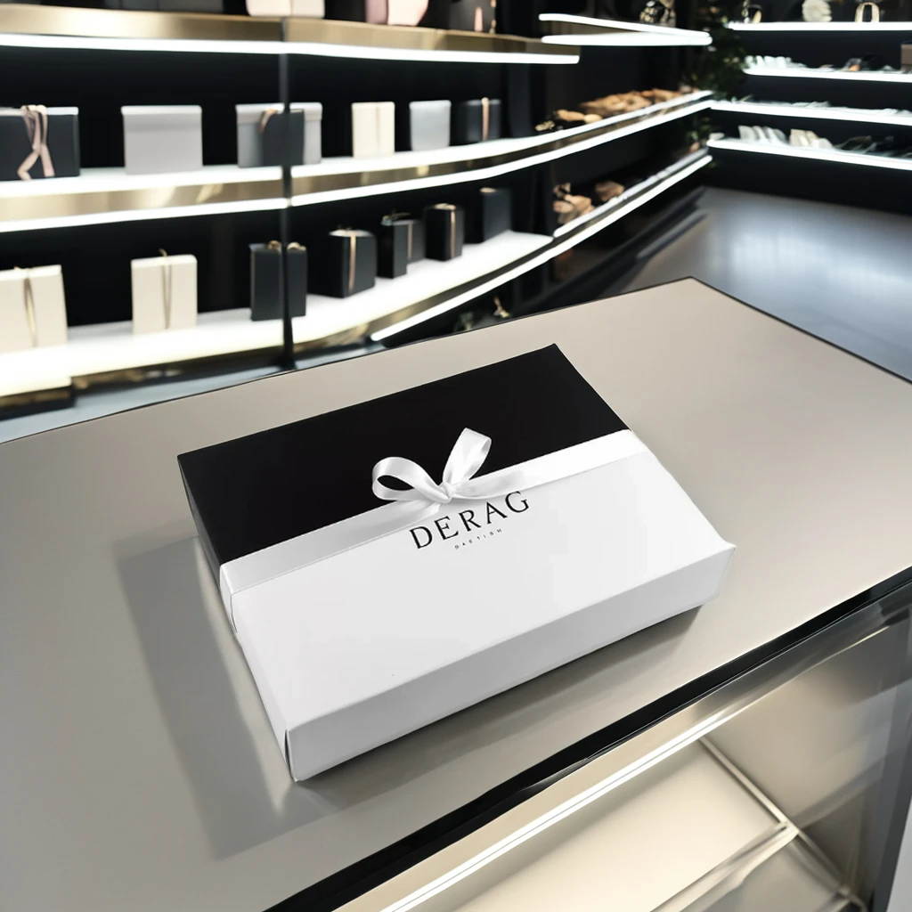 Luxury Matte Black Gift Box Rigid Removable Lid Custom Logo 2 Pieces Kraft Cardboard Packaging UV Eco-Friendly Recycled