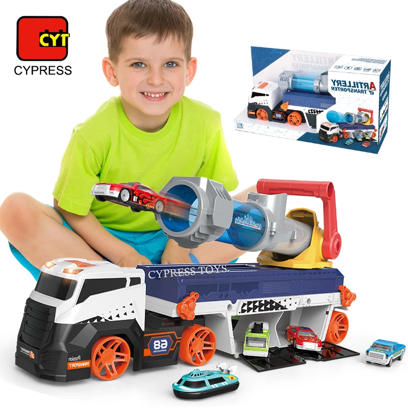 Catapult Car Toys Ejection Transporter Truck Toys With Soft Bullets For Children