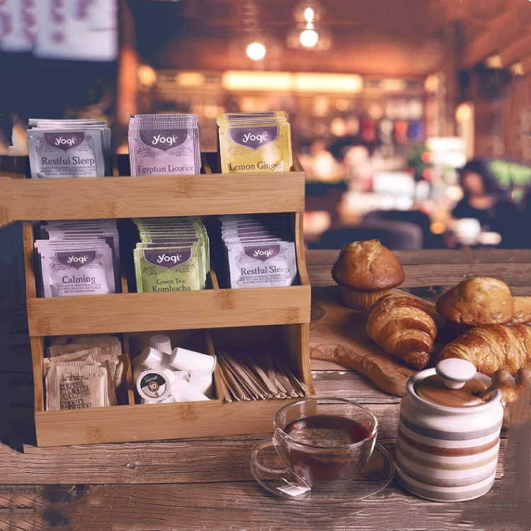 Wholesale New Multifunctional Natural Bamboo Wooden Space Saving Kitchen Seasoning Tea Bag Packaging Box