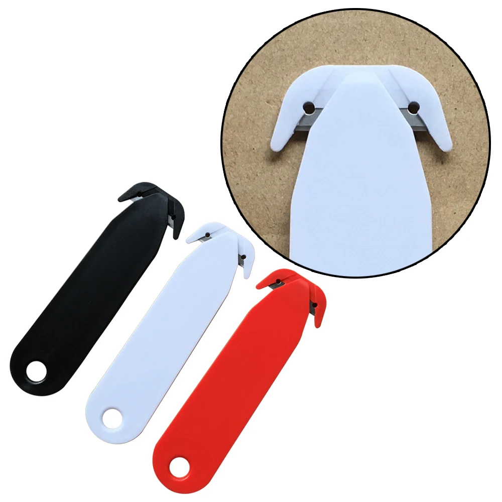 Лидер продаж, многофункциональная ручная пользовательская белая Выгравированная открывалка для писем с пластиковым логотипом, резак для ремня