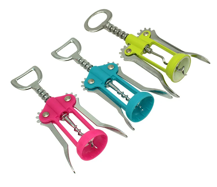 Metal Wing Wine Corkscrew and Bottle Opener Multi-Function Handle Pressure Beer Bottle Opener Bar and Kitchen Tools