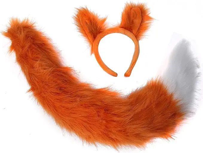 FOX Ears and Tail Set Animal Headband Fancy Dress Costume Accessory