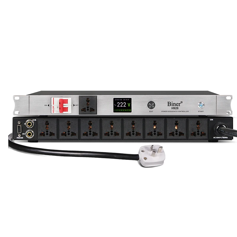 Biner H928 Power 9 Way Audio High Professional Audio Power Conditioner Power Sequencer Controller