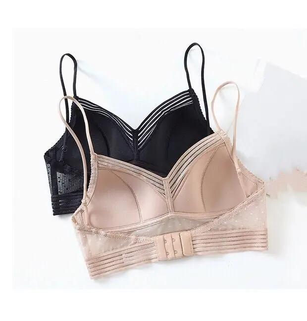 Manufacturer sells summer beauty back thin wire free underwear ladies big U-shaped invisible lace wedding bra