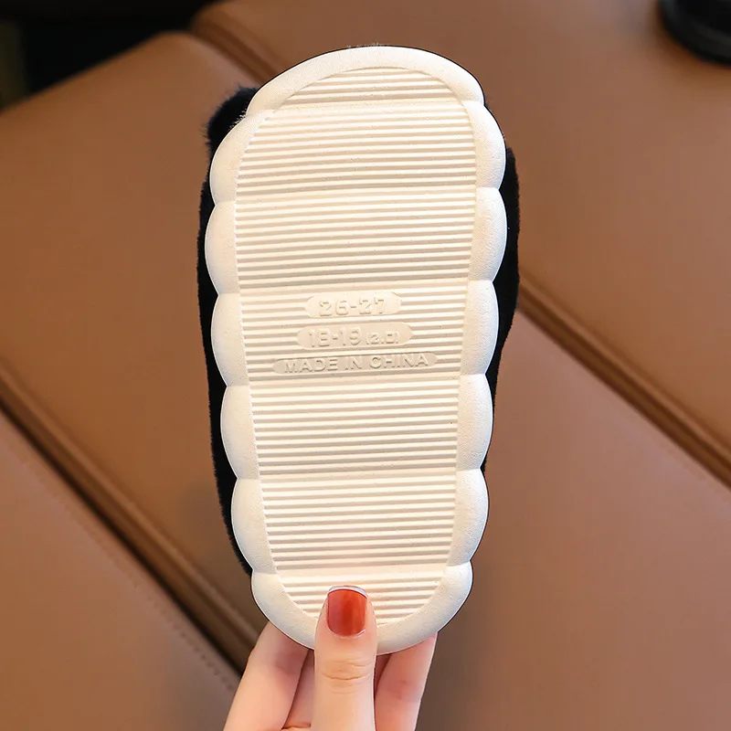 Детские зимние хлопковые шлепанцы