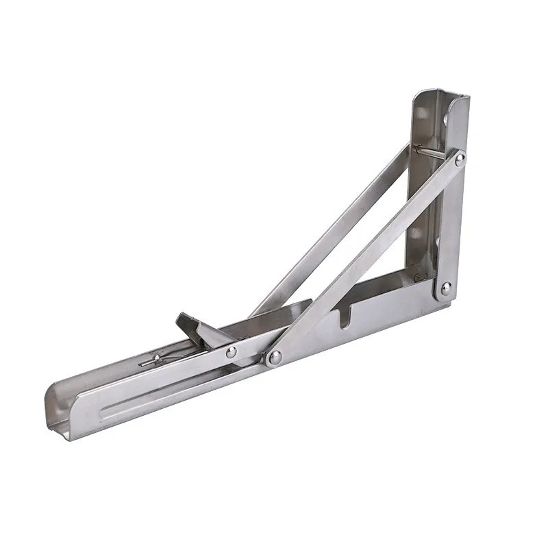 Heavy duty Stainless Steel Wall Mounting Corner Bracket Table Bench Support Bracket 8 inches Folding Metal Shelf Brackets