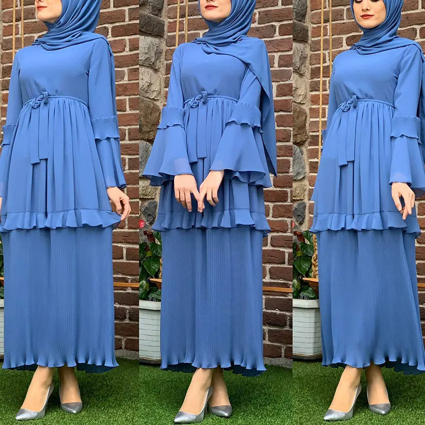 OEM Turkey Robe Modest Kaftans Design Two Layers Muslim Prayer Dress For Women Elegent Abaya Dubai Jilbab Islamic Clothing