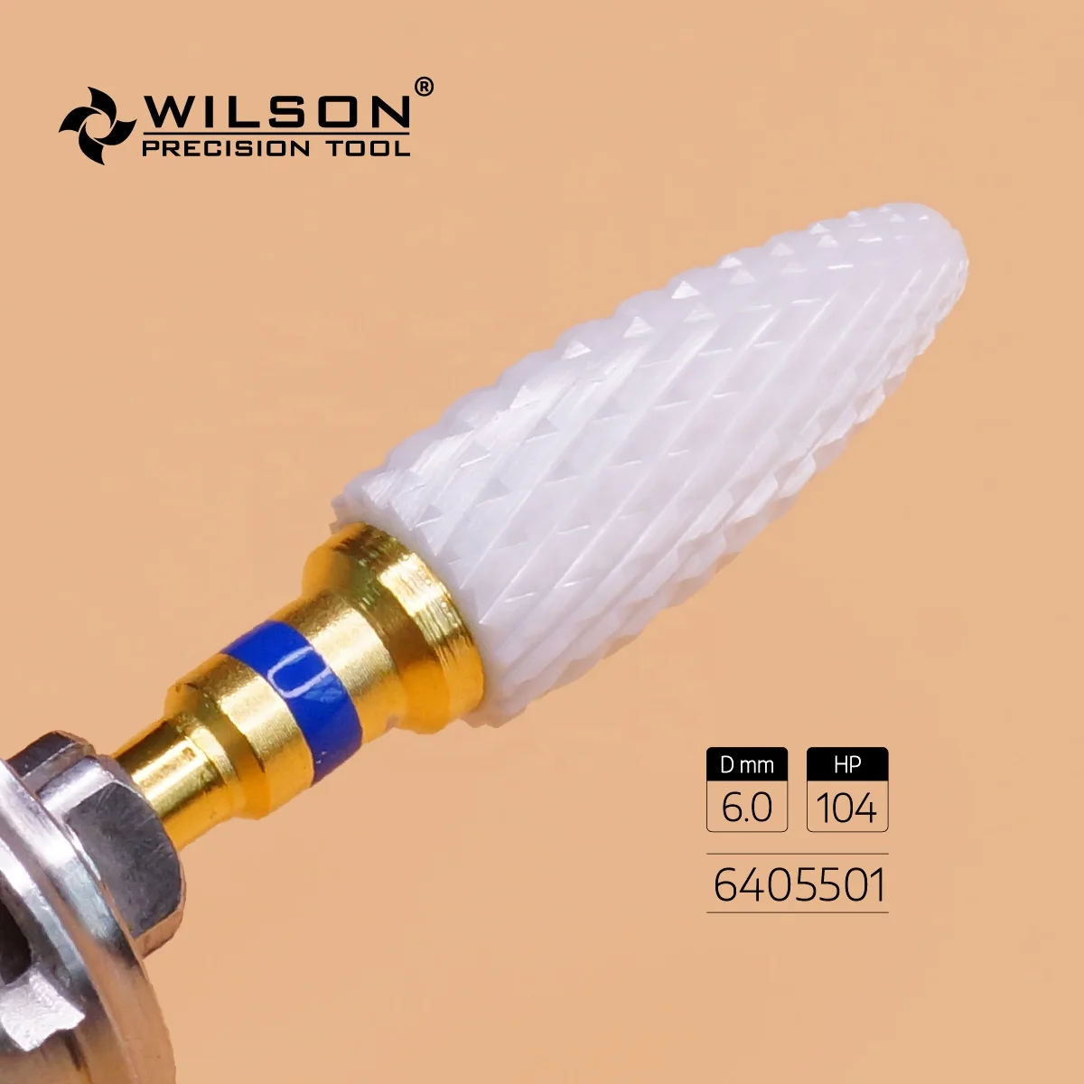 6605501 Low Vibration White Ceramic -  Zirconia Ceramic Burs / Dental bur Used For Acrylic/Plaster Left Handed Use