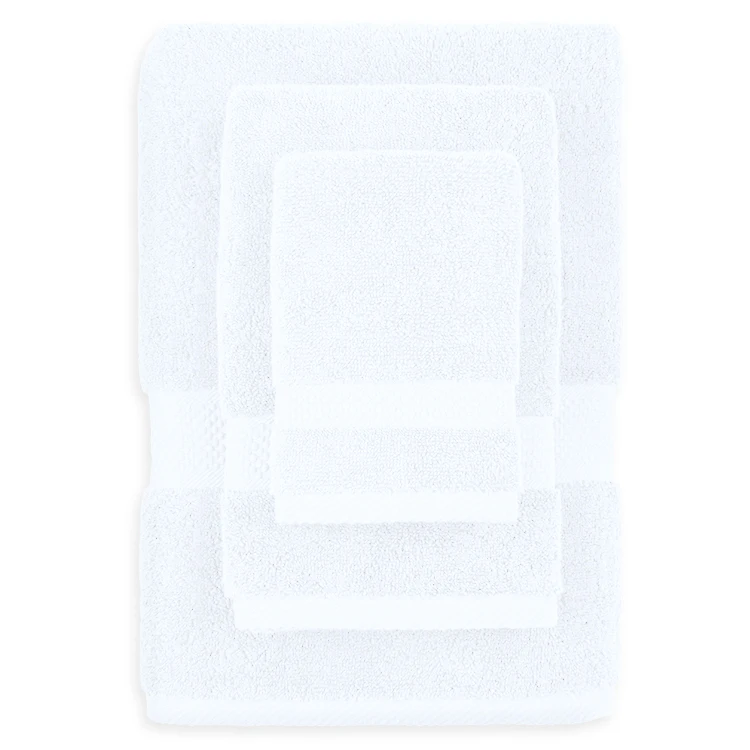 Wholesale 100% cotton solid terry 3pieces bath towel set with customized logo