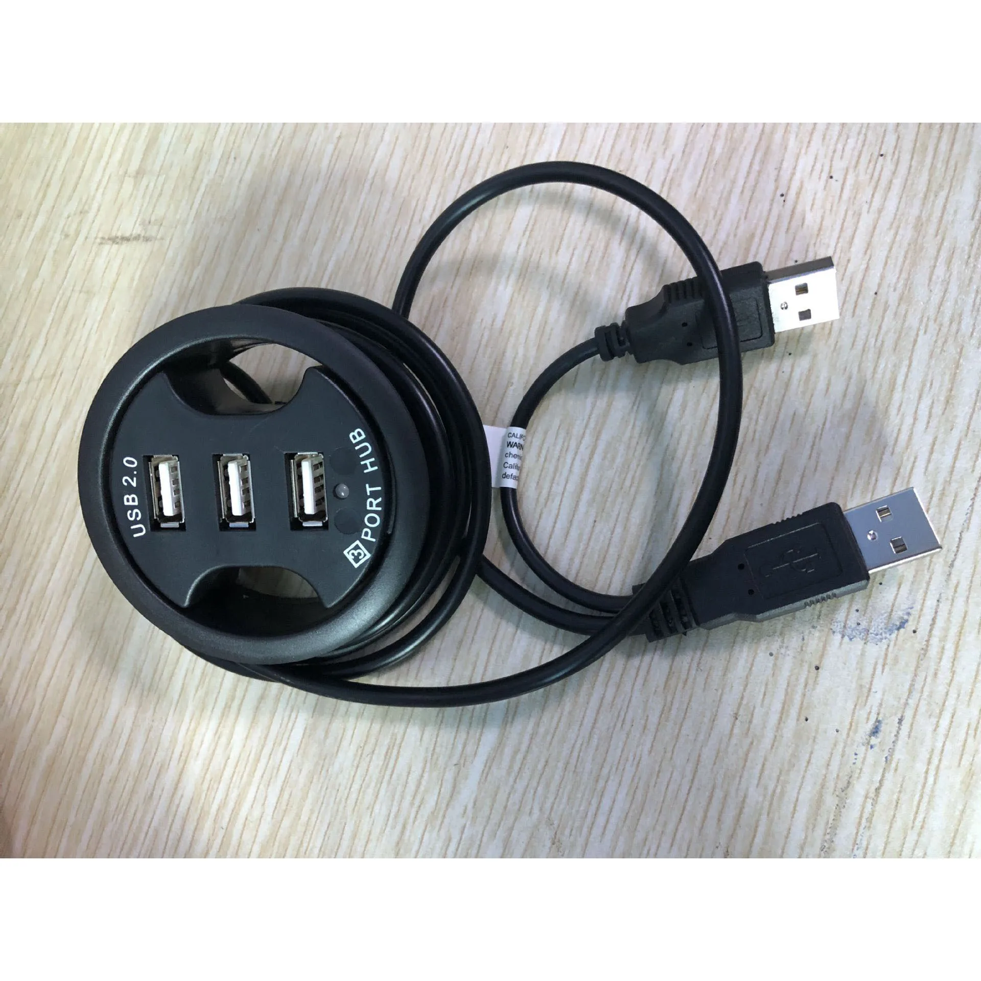 
Desk hole USB multi-interface 2.0 splitter hub 3 port computer office round hole expansion usb hub converter 