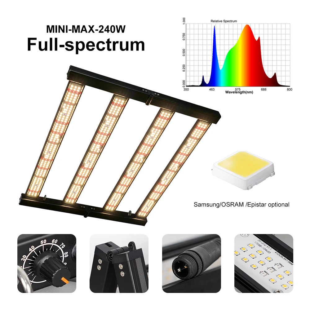 Hydroponic High Intensity Led Grow Lights Full Spectrum Lm 301H Evo  Led Grow Light Bar 100W 240W For Greenhouse Plant