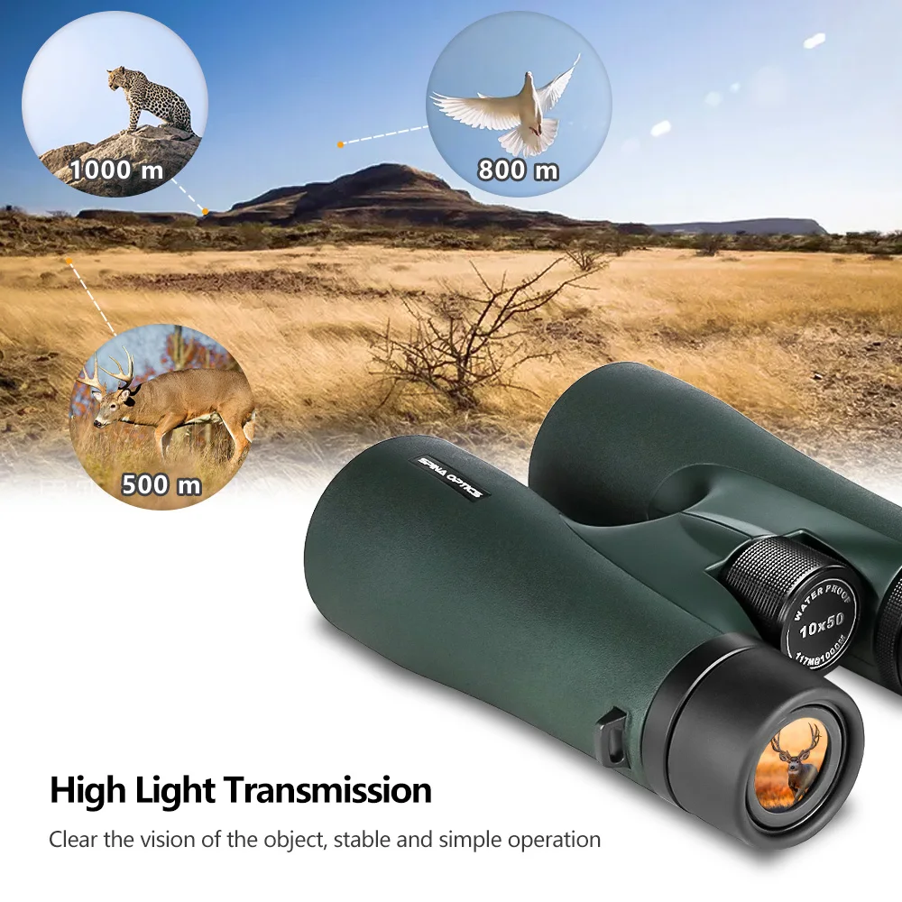 1000M 10x50 High Quality Professional Outdoor Hunting Binoculars Telescope