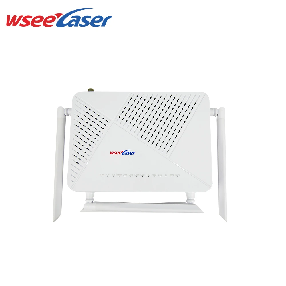 Best price WSR4 4 antennas XPON EPON GPON ONT 4GE+CATV+VOIP+5 dbi dual band WIFI router fiber optic  ONU