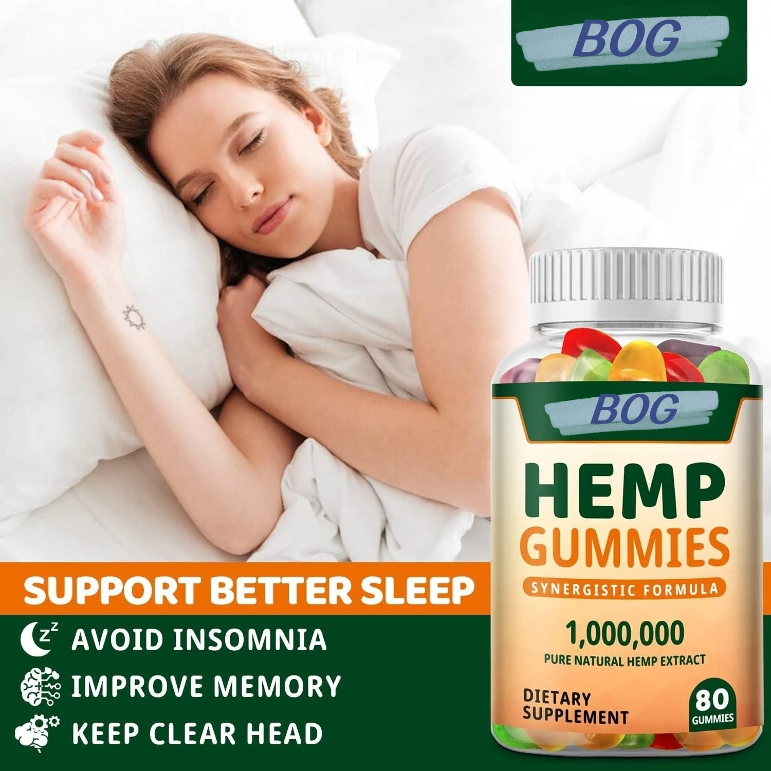 Hot Sale OEM/ODM Hemp Gummies Premium 6000 MG For Peace Great & Relaxation Gummies Vitamin & Omega 3,6,93&6&9 Hemp Gummies Candy