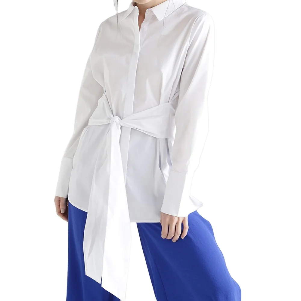 Elegant Blouse Women Solid Long Sleeve White High-End Fashion Office Ladies Business Leisure Shirt With Tunic