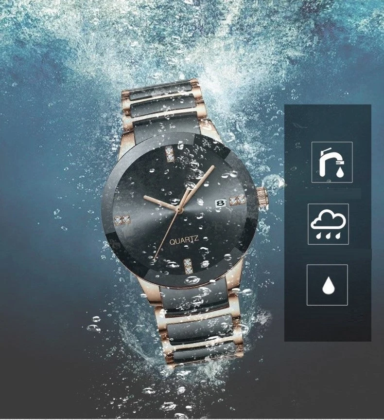 ceramic luxury  couple watch waterproof quartz oem brand hands wristwatches custom logo wrist mens watches in wristwatches