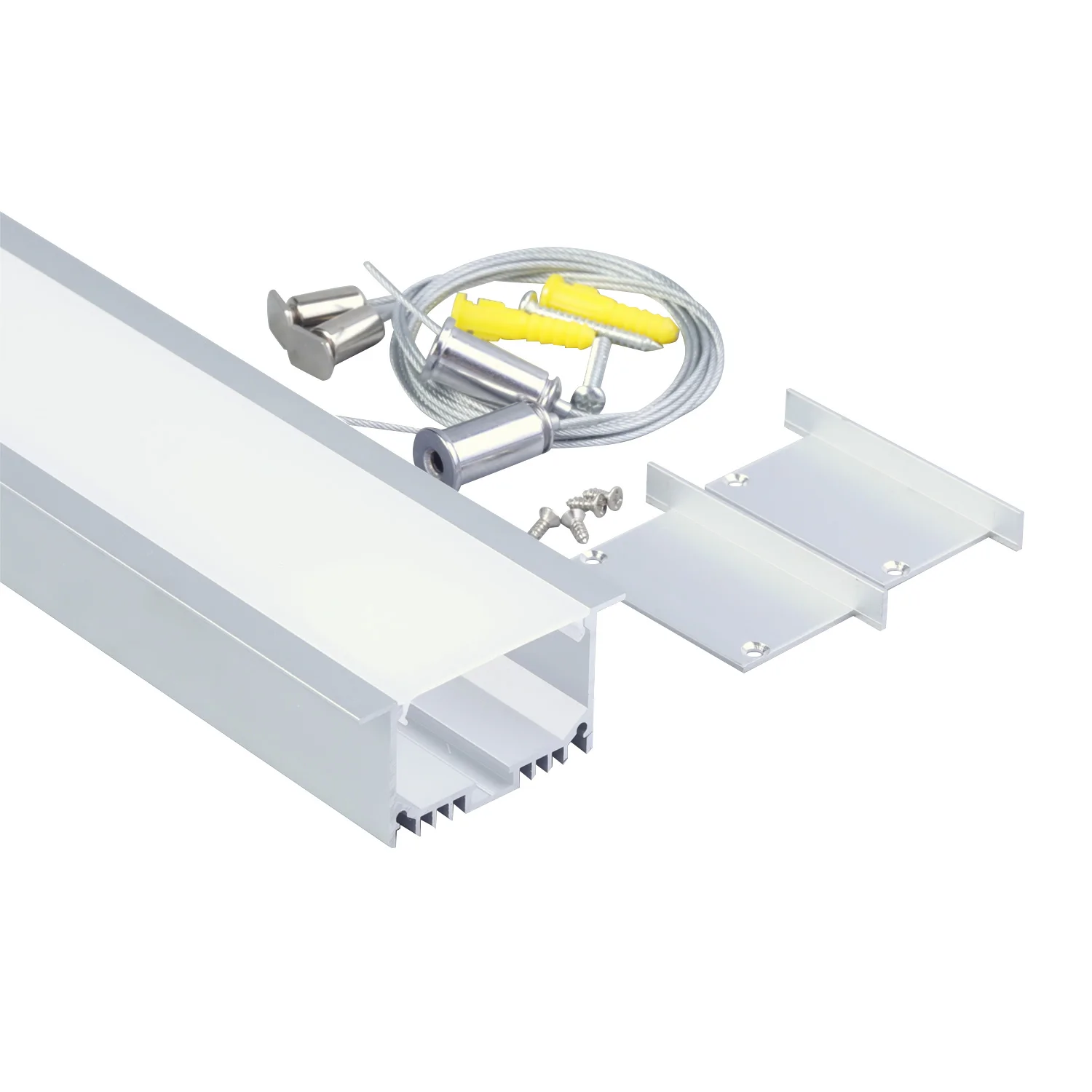 65mm * 32mm LED waterproof floor hard strip light fixture housing support any length for indoor decoration