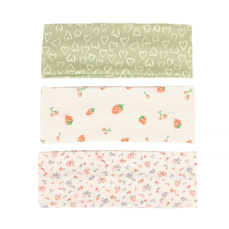 Women Casual Flowers Headbands Flat Stripe Elastic Headband Fashion Bandanas HairBands Stretch Knitted Headwrap Hair Accessories