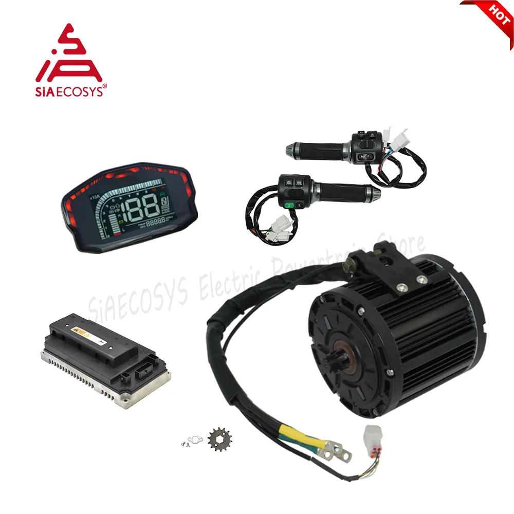 QS Motor 138 70H 3KW V1 Sprocket Mid Drive Motor Kits With Votol Controller display