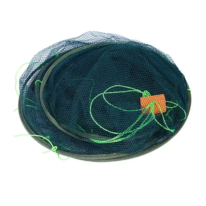 New diameter 2 meter nylon open folding freshwater fishing net with fishing line and handle for fish, shrimp, and crabs
