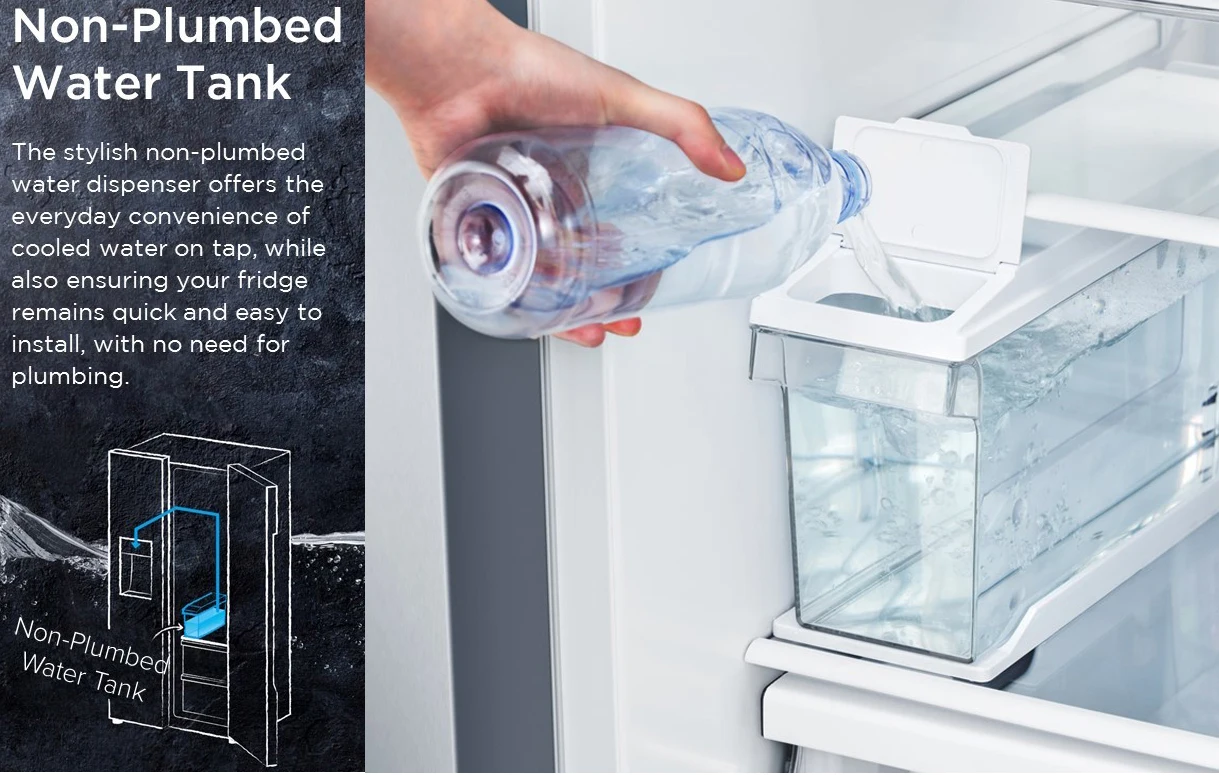 220V 60HZ Inverter Side By Side Refrigerator With Water Ice Dispenser