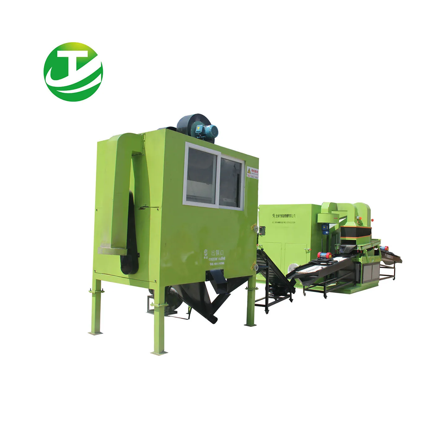 Automatic machine to recycling scrap copper cables