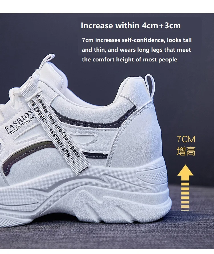 Wholesale Price New Arrival Latest Design High Heel Invisible Shoes Casual Sports Non-Slip Fashion Ladies Sneakers