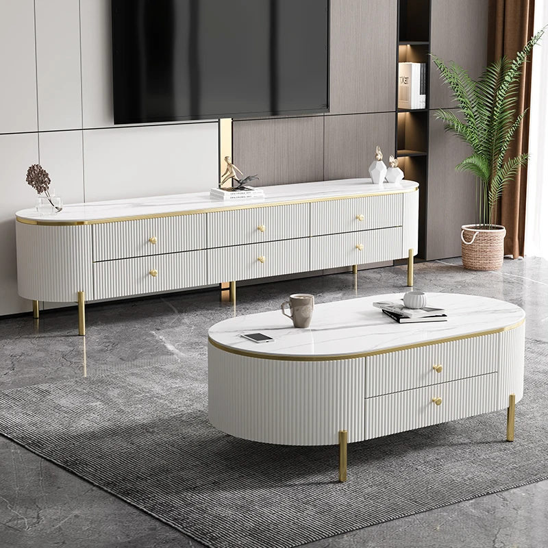 modern home furniture wooden center living room furniture stainless steel center table luxury coffee tables and TV stand