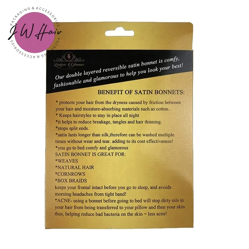 Custom Luxury Gift Box For Hair Products Bonnet Box For Hair Wig Tie Bonnets