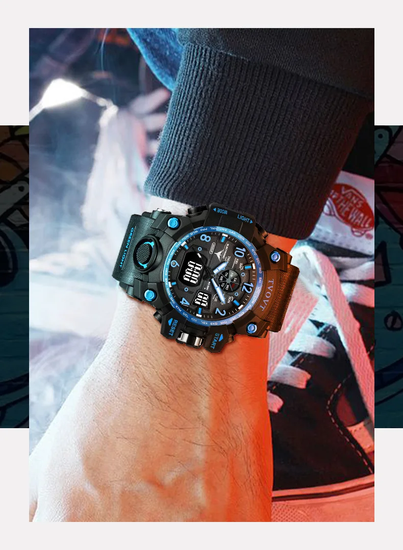 Sport Watches Mens 2023 Brand  Waterproof Shockproof Watch Dual Display Auto Date Male Digital Wristwatches Reloj
