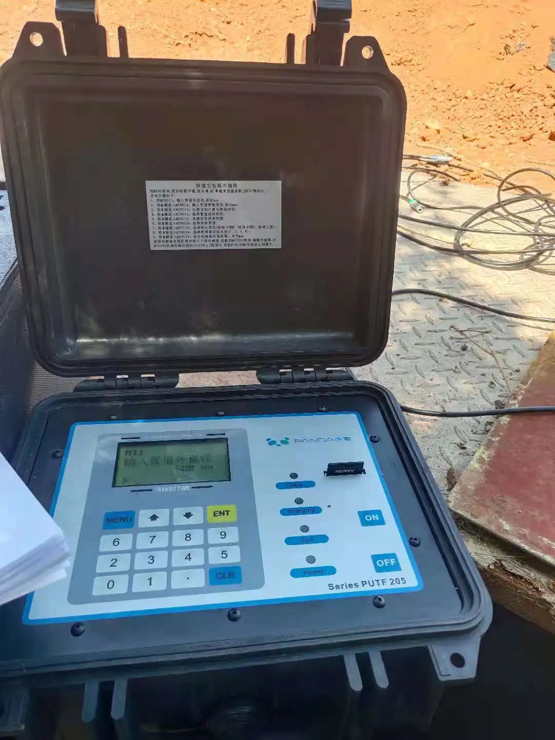 non-contact clamp-on Mobile sewage  Portable Ultrasonic Doppler Flow Meter