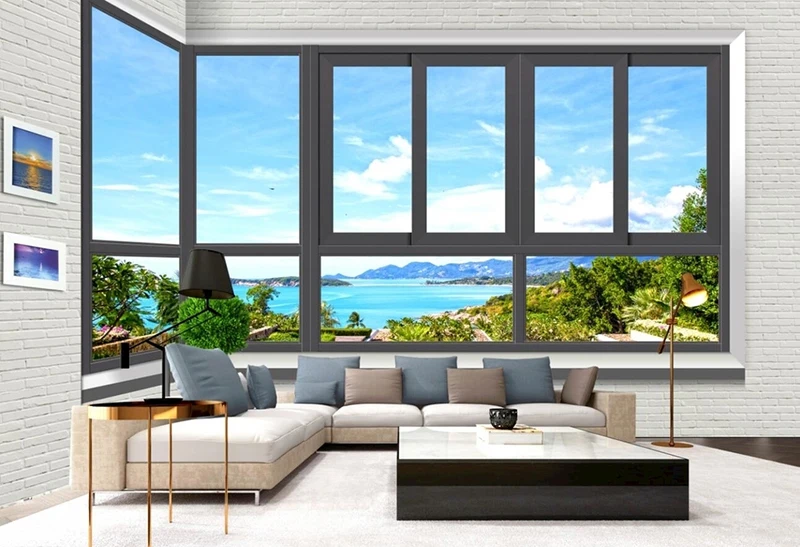 Hurricane impact Theraml Break American Style Double Hung Sash Aluminum Window Vertical Up Down Sliding Windows