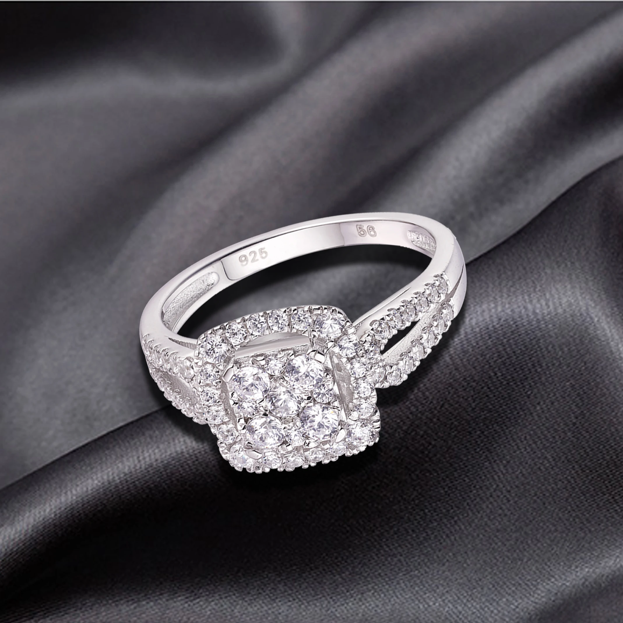 
Custom Cz Engagement Jewelry Promise Ring Sterling Silver Wedding 925 Rings,Silver Ring Designs For Girl 