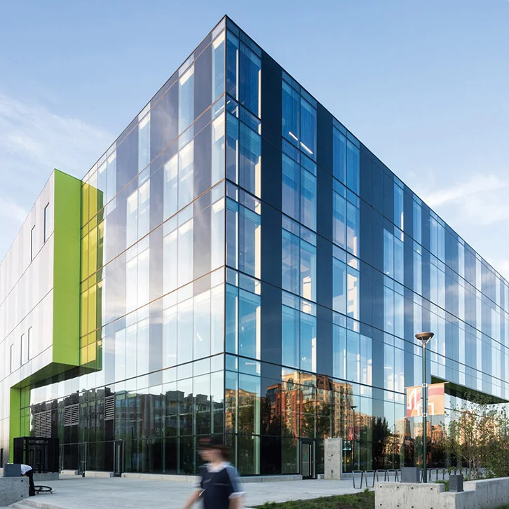 facade Aluminum commercial building big glass facade window wall Tempered Low-e spider curtain walls & access