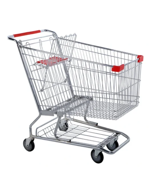 China Factory Custom150L Supermarket Shopping Trolley Cart American Style Hand Trolley