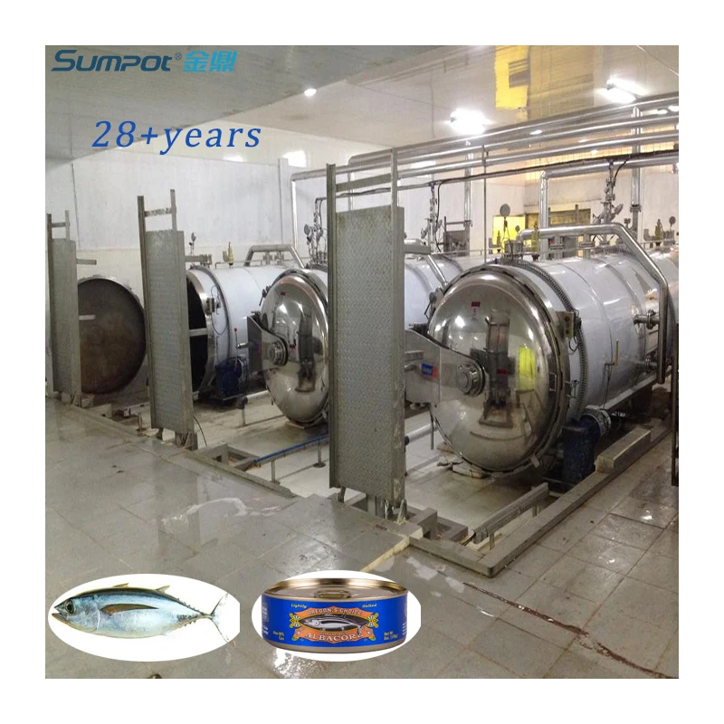 industrial tuna sardine fish precooking retort sterillzation machine