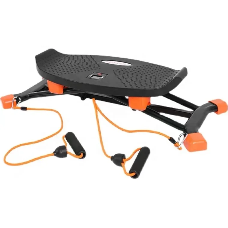 Indoor ultra quiet leg trainer ski machine with stretch rope