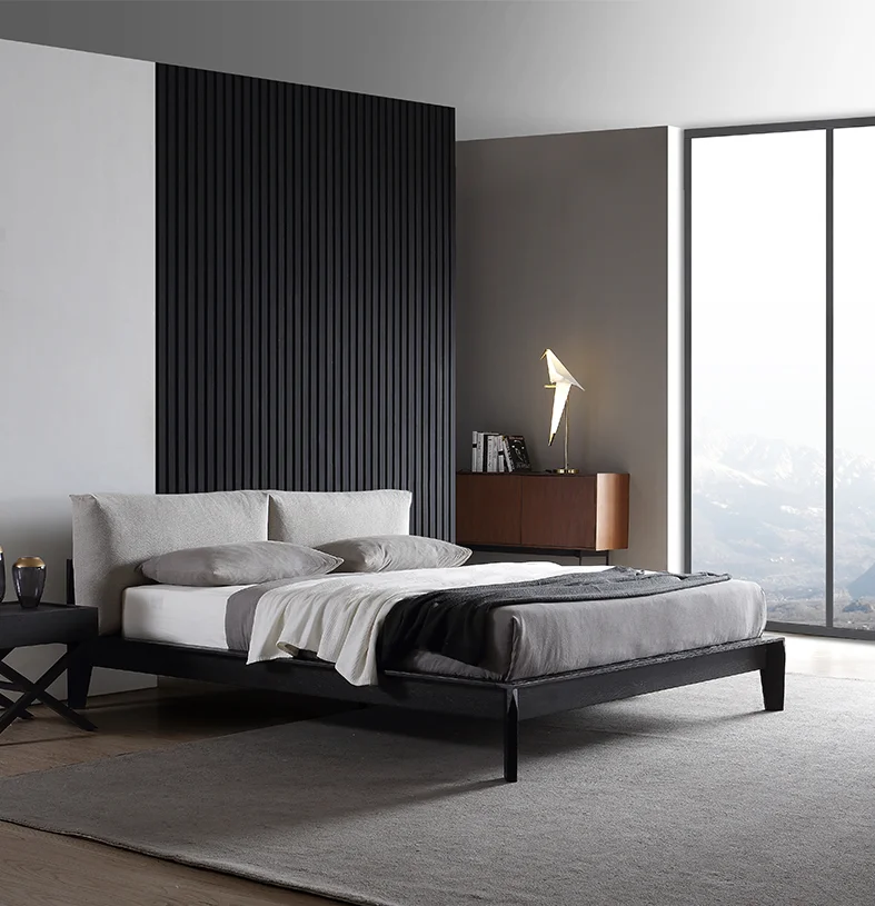 Tufted Bed Velvet Fabric Wooden Upholstered Beds Modern Furniture Bedroom Sets Wholesale Luxury King Queen Size Customized Wood