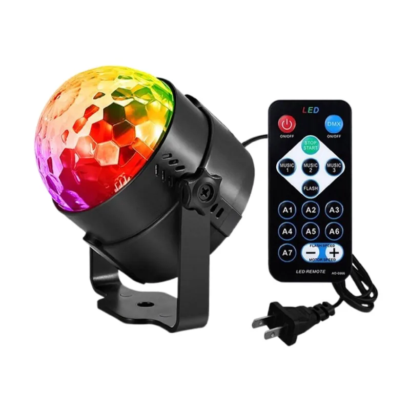 
 Hot Sale Led Stage Lights Disco Strobe Light Crystal Magic Ball RGB Party Lights With Remote Control   (1600276878205)