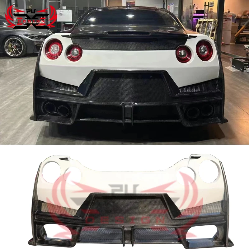 Wholesale Half Carbon Fiber Car Body Kit Rear Bumper For Nissan GTR R35 upgrade 2024 Nismo Style