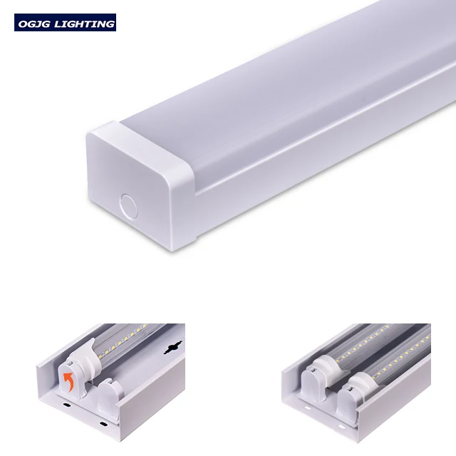OGJG tube lamp batten light available Cold rolled steel housing PC cover 0.6m 1.2m 1.5m 2ft 4ft 5ft led linear lights