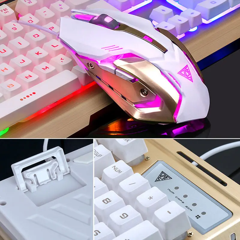 cheap Colorful Rainbow Backlight Ergonomic Usb Wire Tablet Pc Computer Waterproof Rgb Mechanical Feel Gaming Gamer Keyboard