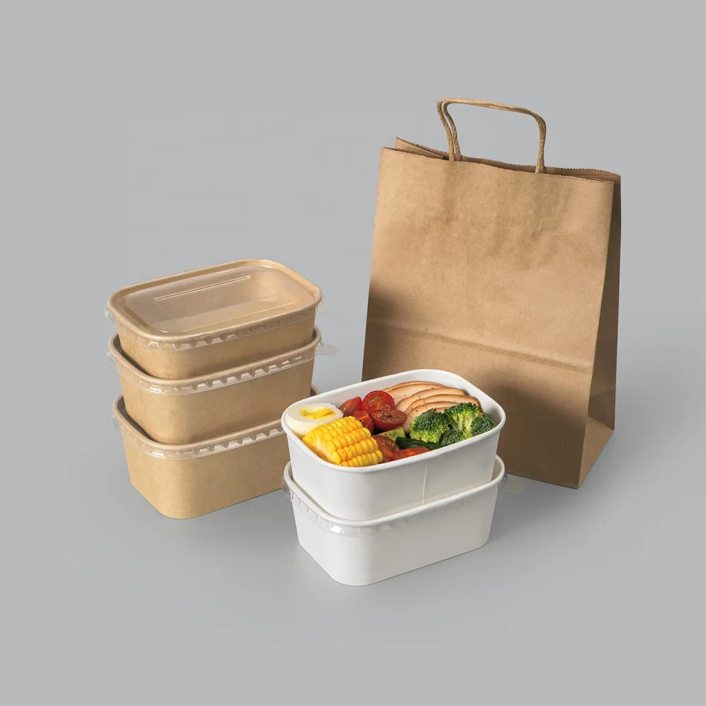 all kinds of disposable withe kraft paper food container noodles togo box noodles togo box tableware for pasta fried chicken