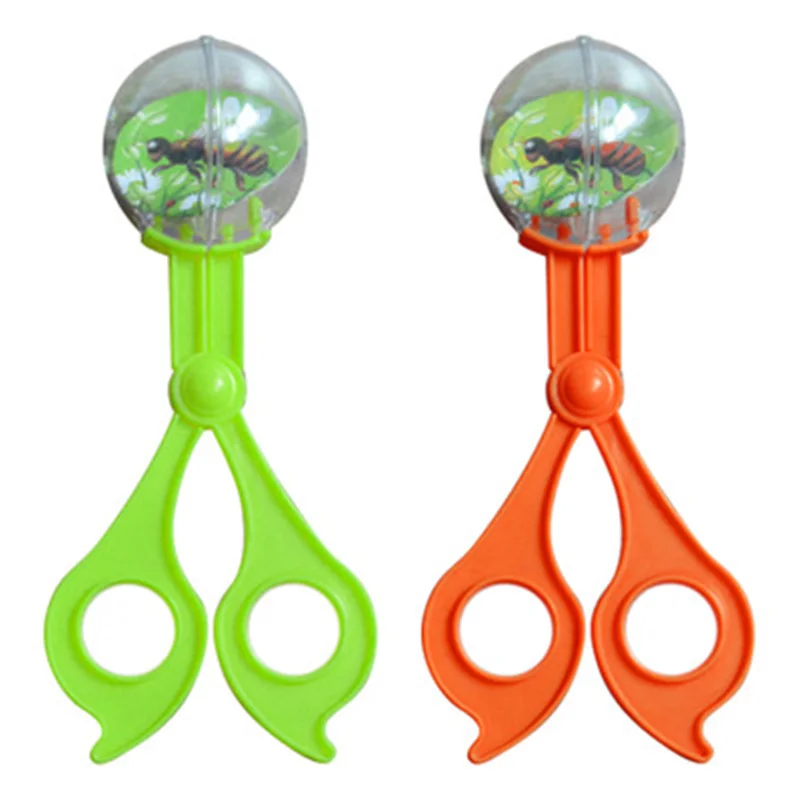 New Nature Exploration Toy Kit Kids Plant Insect Study Tool - Plastic Scissor Clamp Inset Round Head Scissors Clamp Toy