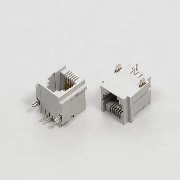 SMT RJ45 RJ11 modular jack ethernet 4p4c 6p6c right angle dip male to female connector board mount telephone jack PCB socket