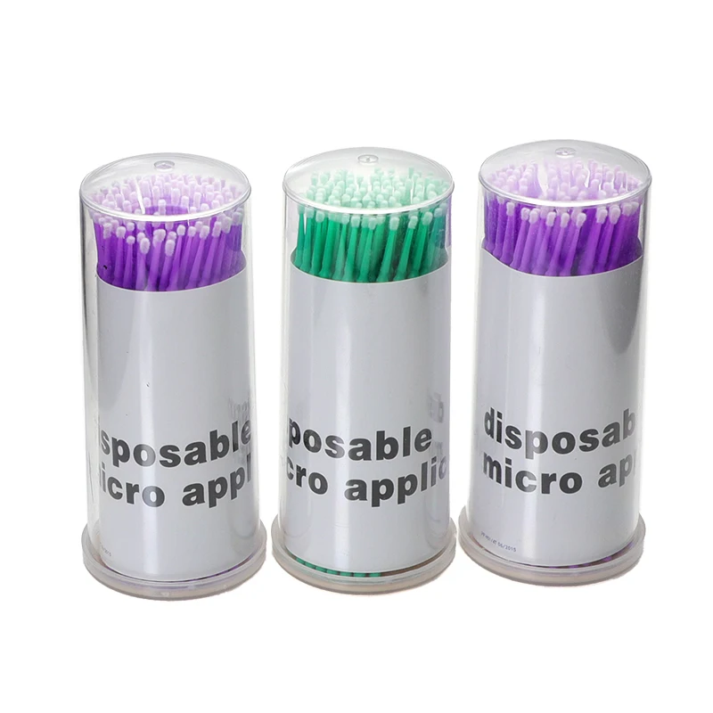 Инструмент черная пластиковая розовая зеленая бочка для полости рта хлопковая мини-резиновая палочка наращивания микрощетка ресниц зубная микро-палочка