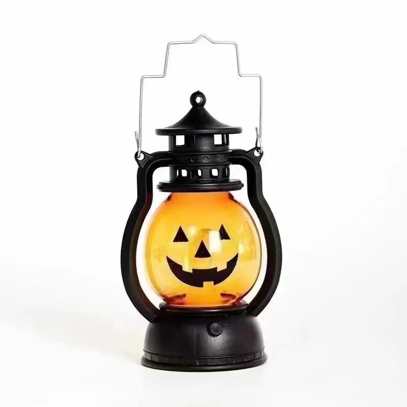Plastic Halloween Pumpkin LED pony Lantern Decoration