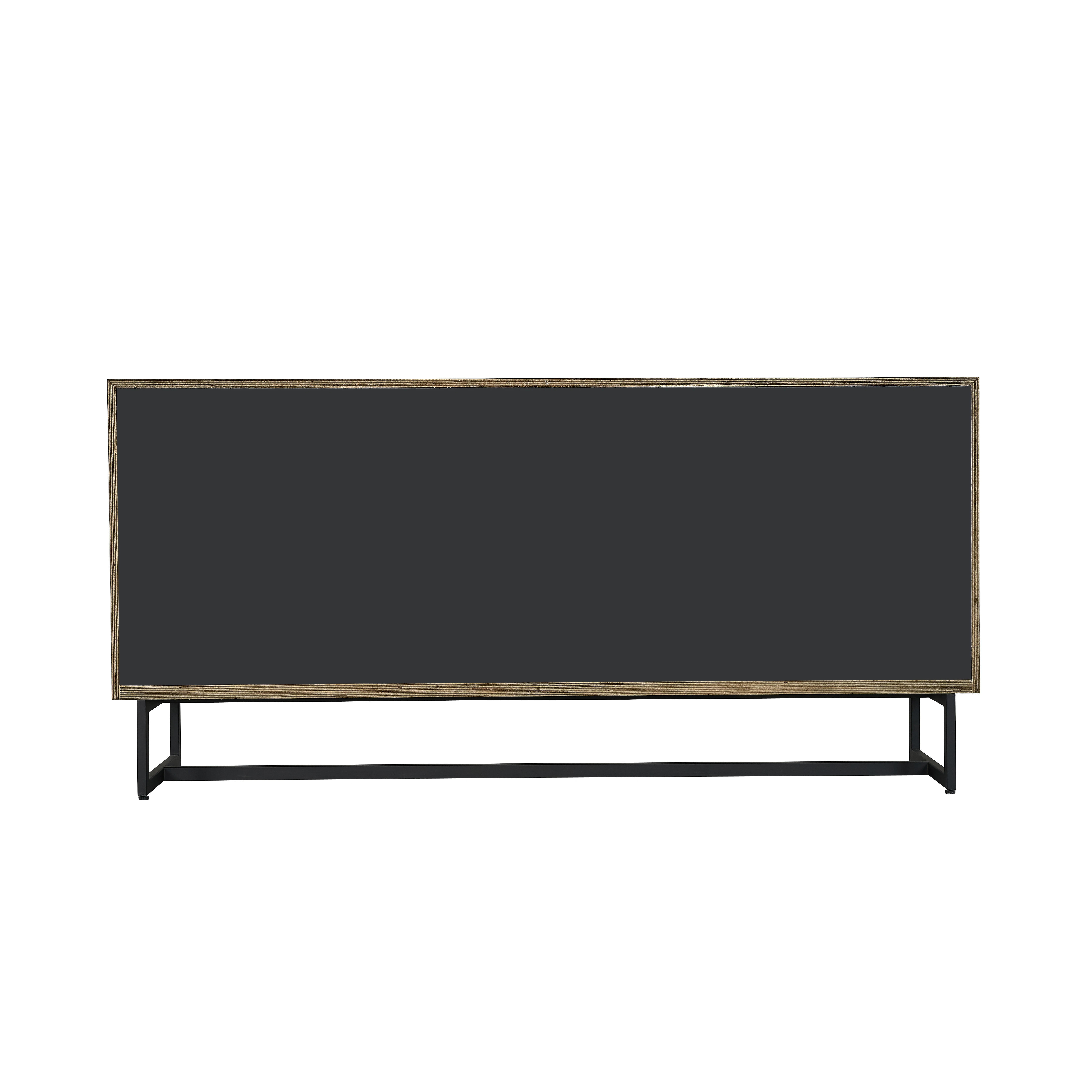 MRS WOODS Gold Metal Black Solid Reclaimed Oak Wood Sideboards And Buffets Cabinet