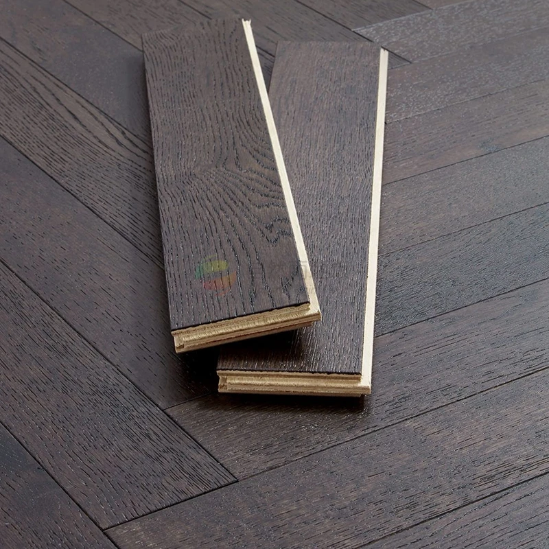100% European Economic price black oak herringbone laminate Floor
