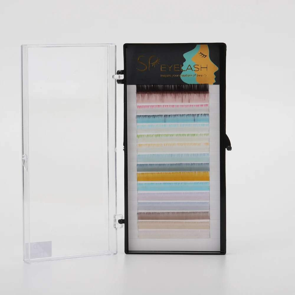 SP EYELASH Hot Selling Ombre Color Fake Eyelashes Individual False Gradient Colored Lash Extensions